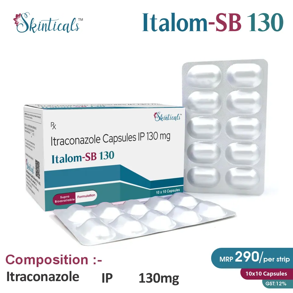 Itraconazole (130mg) Capsule at the best price in PCD Pharma Franchise for Antifungal and Fungal Infection Treatment.